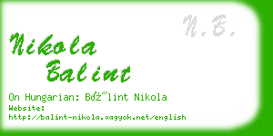 nikola balint business card